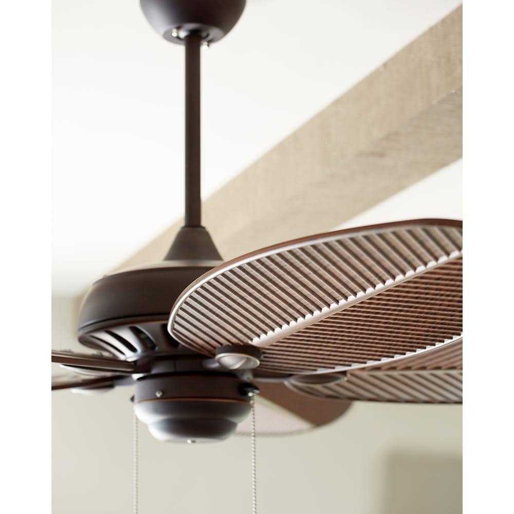 Ren 52" Roman Bronze Outdoor Ceiling Fan with American Walnut Blades