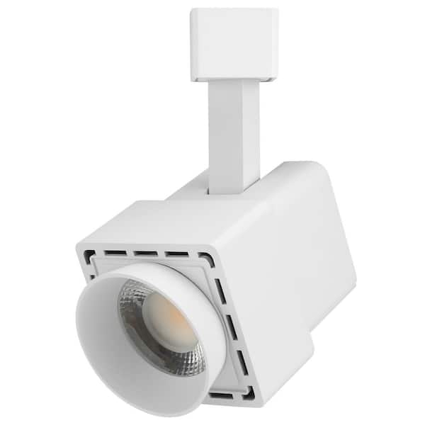 White 20 W Integrated LED Linear Track Cylinder Track Step Head with Adjustable Wattage and Kelvin