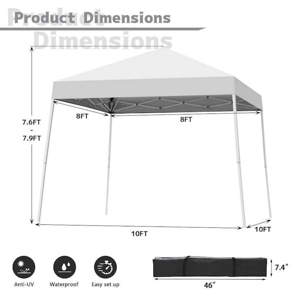 10X10 FT Pop Up Canopy Tent with Carrying Bag, Portable