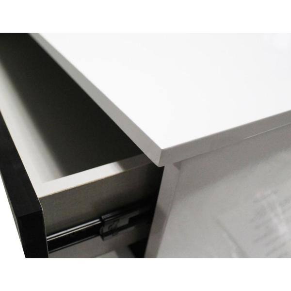 Bahamas Black & White Poplar Wood 2-Drawer Nightstand