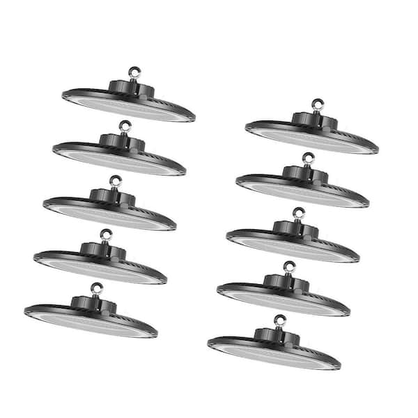 10 Pack LED High Bay Lights, 150W 5000K 21000LM Bright UFO LED Lights, IP65 Waterproof, 100-277V Voltage Range, Black