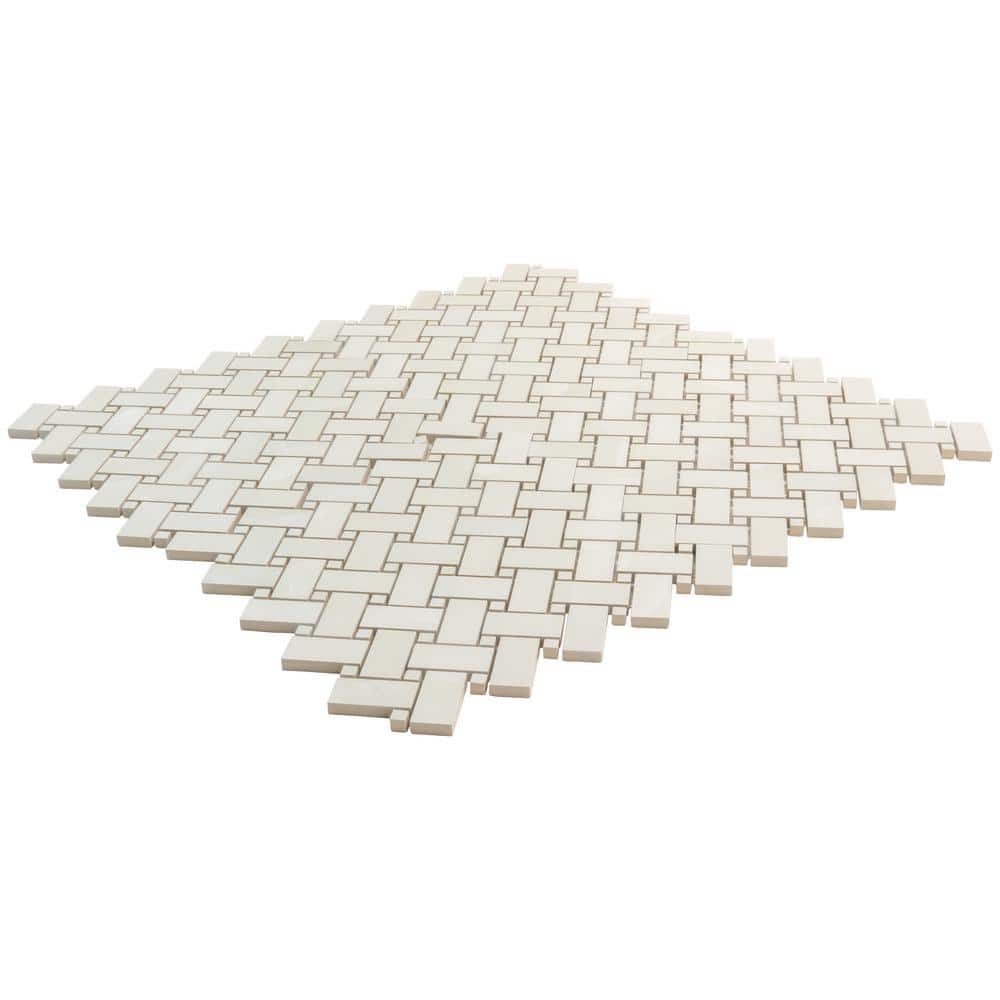 Splendor 11.81'' Matte White Porcelain Mosaic Tile Sheet