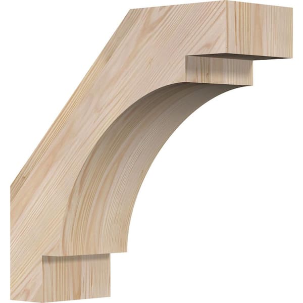 Ekena Millwork 5 1/2"W x 16"D x 16"H Merced Smooth Knee Brace, Douglas Fir