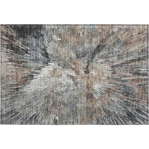 Mayfield Premium Machine Washable Abstract AMF2283 Brown 2 ft. x 3 ft. Accent Rug