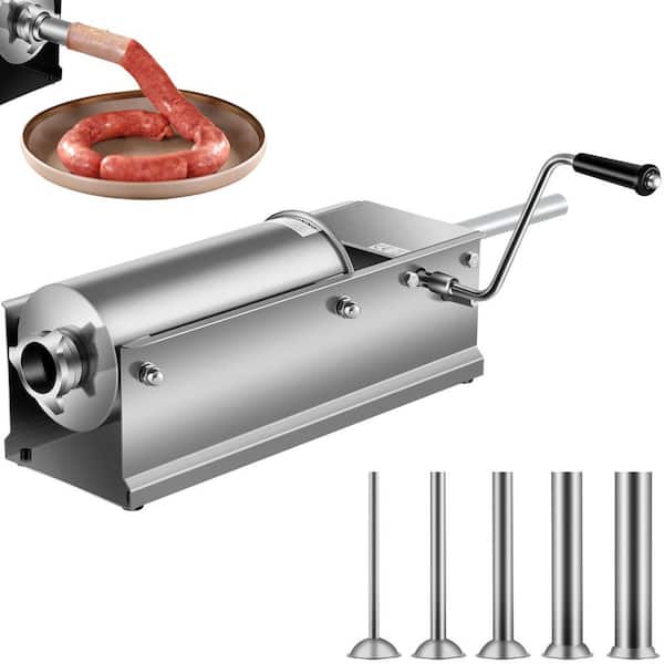 SVOPES Manual Sausage Stuffer, 5 L / 11 LBS Horizontal Meat Filler, Dual-Speed, Food-Grade 304 Stainless Steel