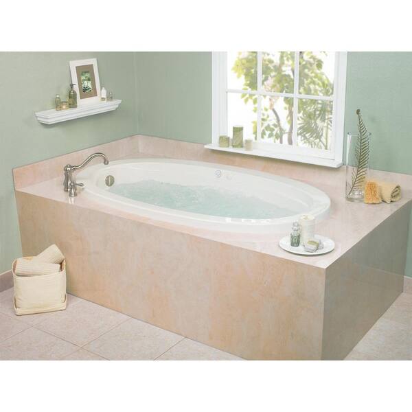 Aquatic Belmont II 72 in. Acrylic Reversible Drain Oval Drop-In ...