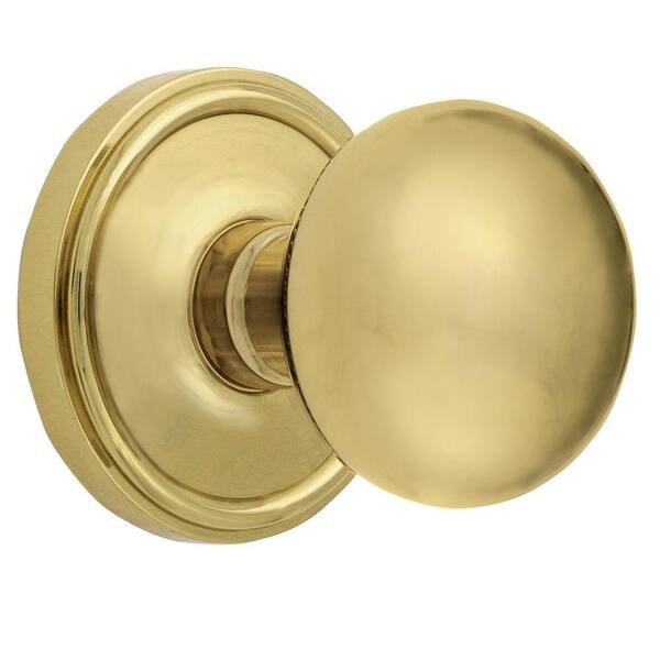 Grandeur Georgetown Rosette Polished Brass with Dummy Fifth Avenue Knob