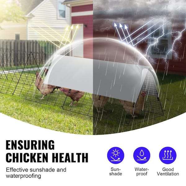 ATENGNES 157.5 in. x 39.4 in. x 24.2 in. Outside Portable Chicken Tunnels with Corner Frames Fence Kit for Ducks, Rabbits