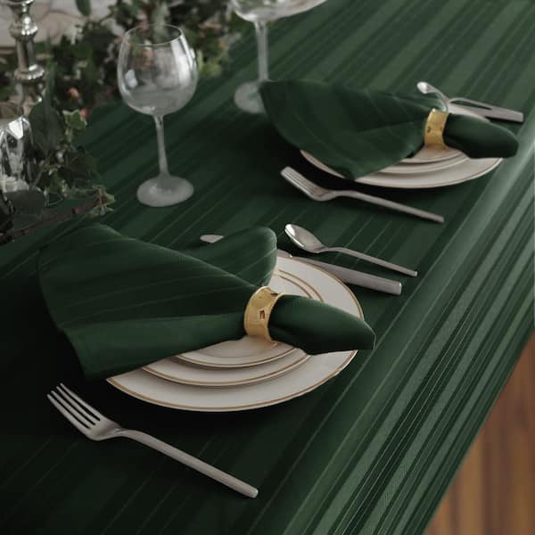 17 in. W x 17 in. L Elegance Plaid Damask Holly Green Fabric Napkins (Set  of 4)