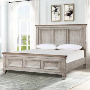 New Classic Furniture Mariana Vintage Creame Wood Frame King Panel Bed