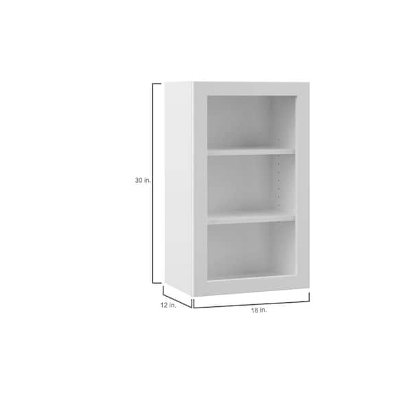 Hampton Bay Designer Series Melvern Assembled 36x30x12 in. Wall Open Shelf Kitchen Cabinet in White