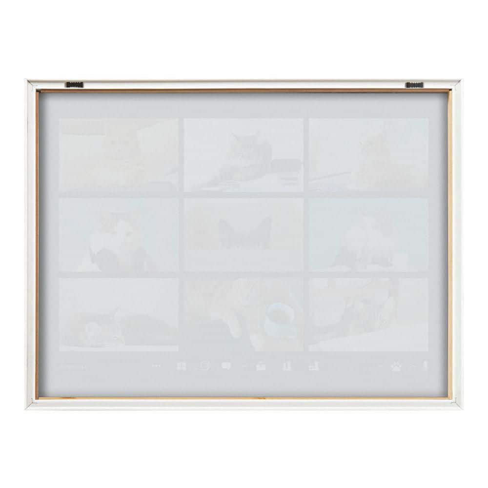 18" x 24" Natural Framed Video Chat Cats Glass Wall Art