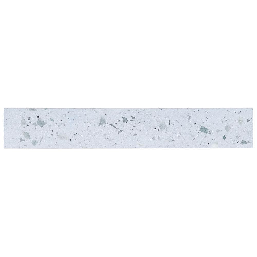 Fusion Brick 2.48" x 15.74" Denim Blue Terrazzo Subway Wall Tile