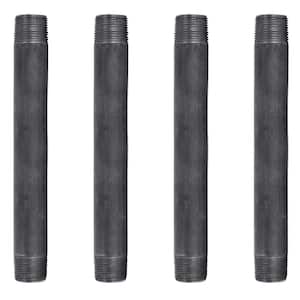 3/4 in. x 8 in. Black Industrial Steel Grey Plumbing Nipple (4-Pack)