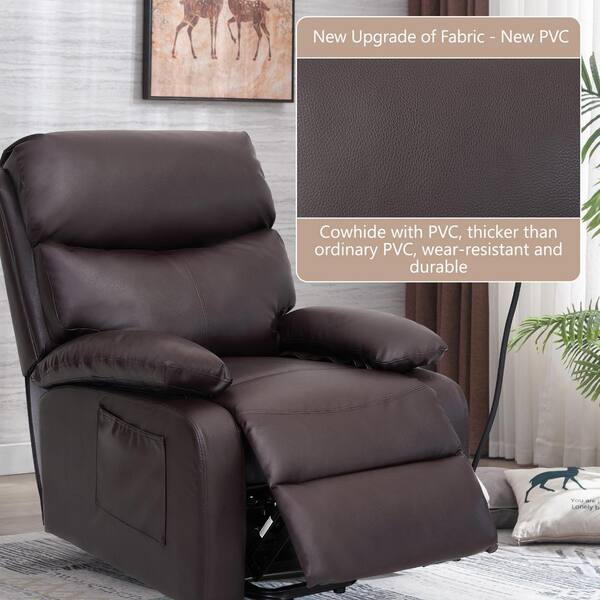 hzlagm Everglade 28.7 in. W Faux Leather Power Lift Recliner in