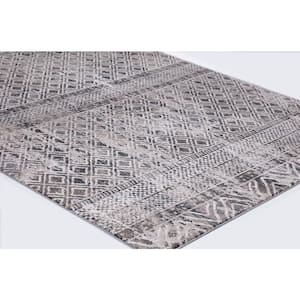 Vintage Collection Piazza Gray 3 ft. x 4 ft. Geometric Area Rug