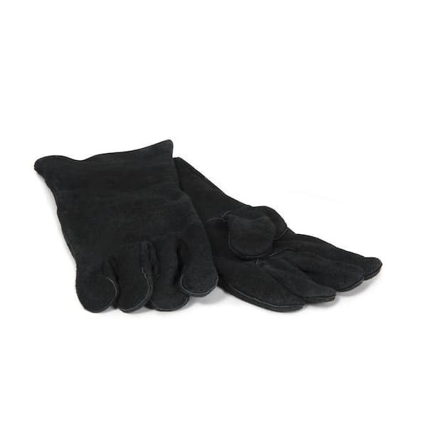 GrillPro Black Leather Grilling Gloves