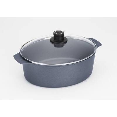 Diamond LITE Induction 6.3 Qt. Non-stick Covered Oval Roaster in Aluminum