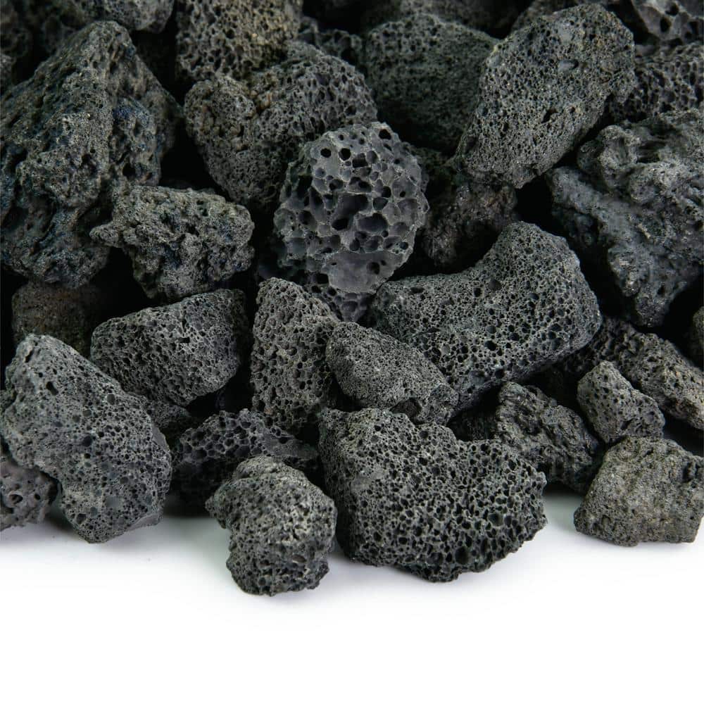 Fire Pit Essentials 10 Lbs Black Lava Rock 3 4 In 01 0356 The Home Depot