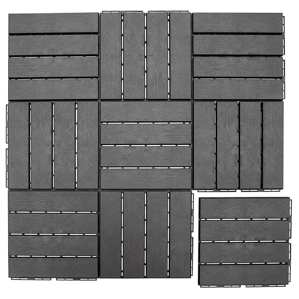 Kahomvis 1 ft. x 1 ft. Outdoor Waterproof Flooring All Weather Patio