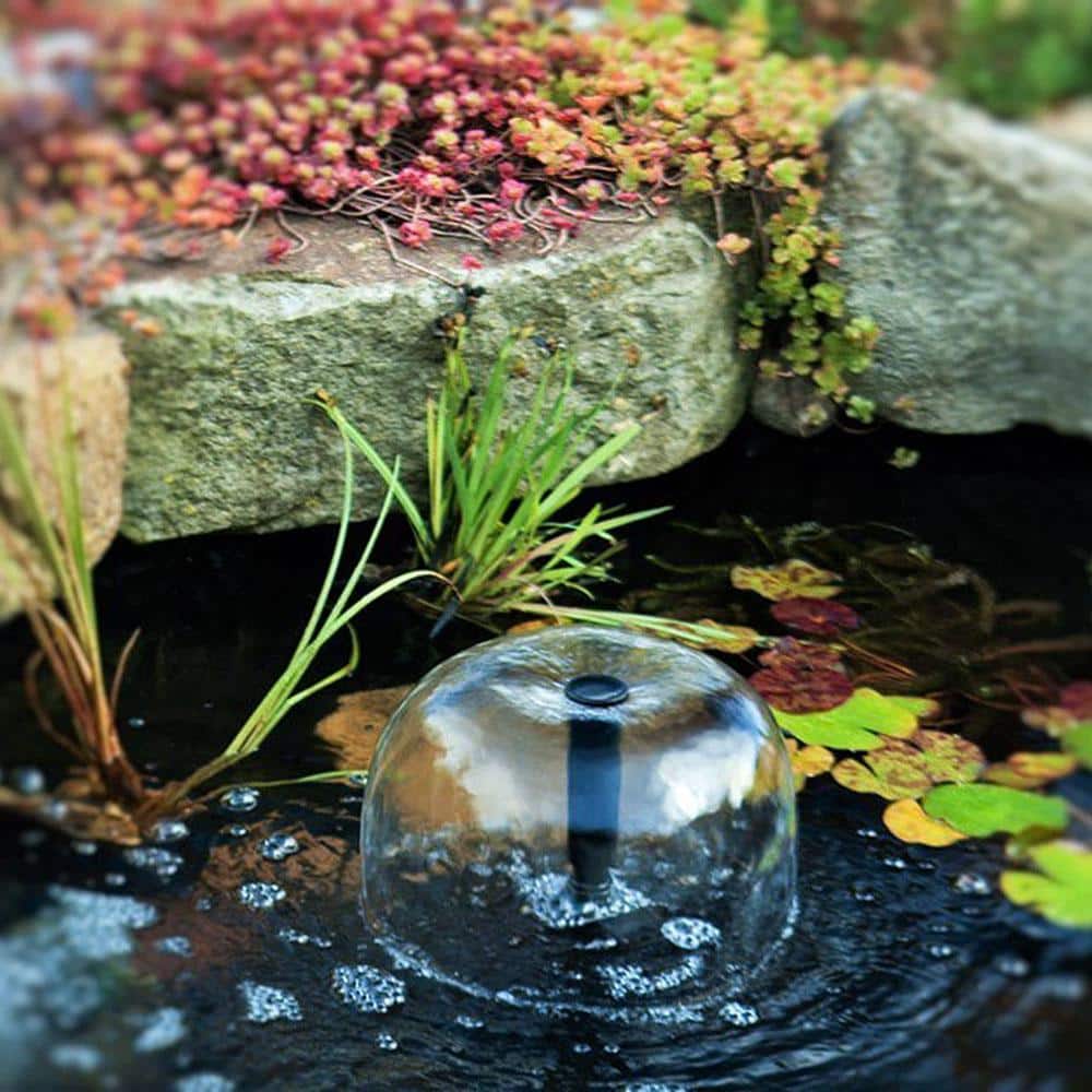 Solar Powered Black Pond Pump Kit with LED Light