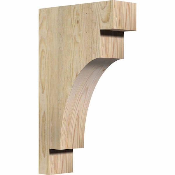 Ekena Millwork 4 in. x 12 in. x 20 in. Douglas Fir Mediterranean Rough Sawn Corbel