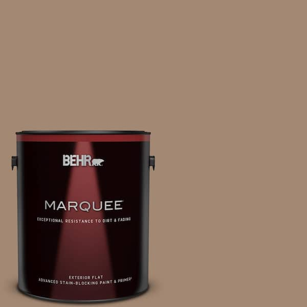 BEHR MARQUEE 1 gal. #QE-22 Terrazzo Brown Flat Exterior Paint & Primer