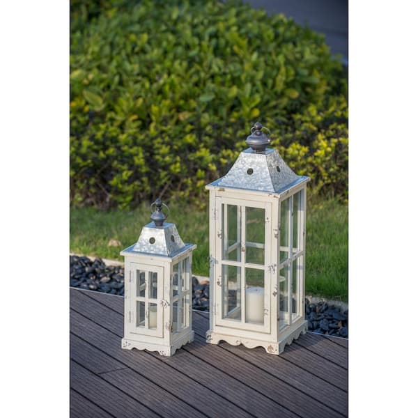 Oak wood smoked キャンドルホルダー2個セット（コンランショップ） Cesicia Wooden Candle Ivory Lanterns Candle Decorative