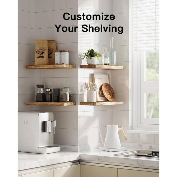 15.75 in. W x 6 in. D Light Brown Shelves Decorative Wall Shelf