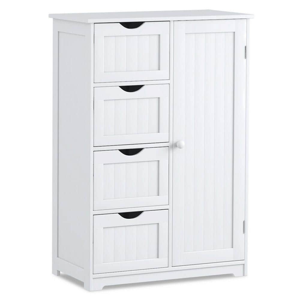White 2-Door Freestanding Bathroom Cabinet with Adjustable Shelves