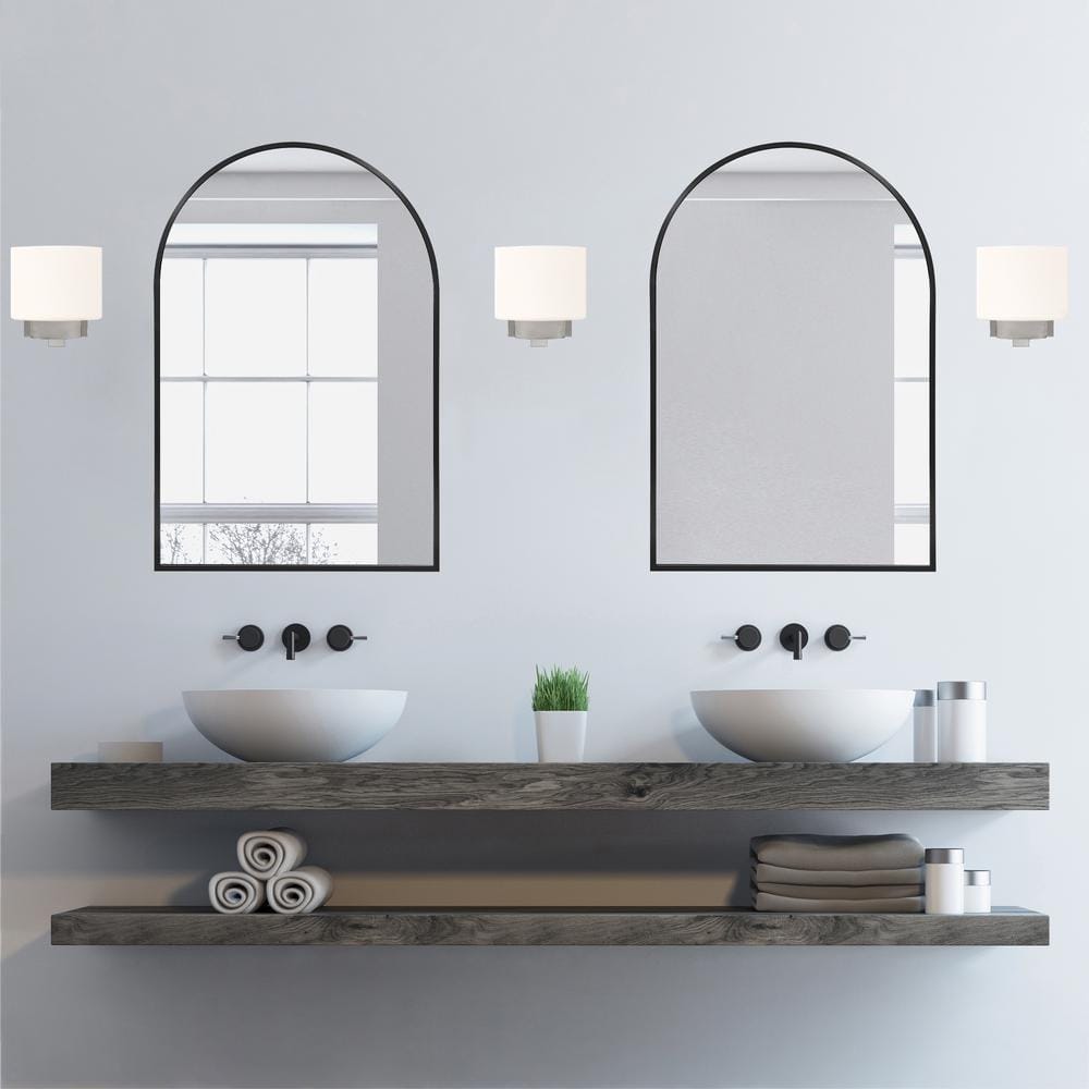 Dove Creek 6'' Satin Nickel Dimmable Vanity Wall Sconce with Frosted Glass