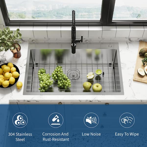 36 in. Undermount Single Bowl 18 Gauge Stainless Steel Kitchen