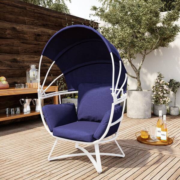 white aluminum lounge chair