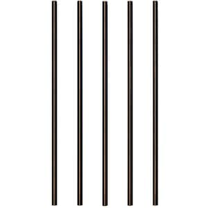 26 in. x 3/4 in. Black Fine Textured Aluminum Round Deck Railing Baluster (5-Pack)