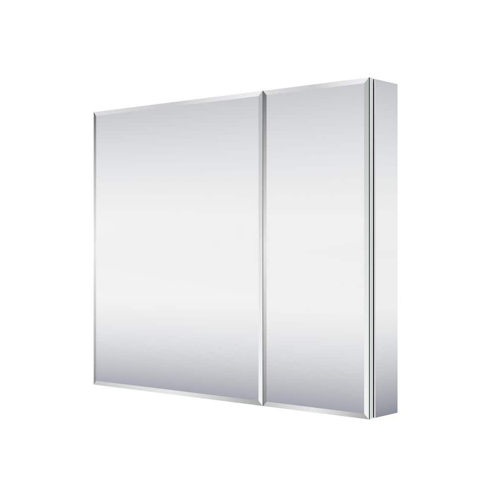 Edge-Polished 36 in. W x 30 in. H Rectangular Aluminum Recessed/Surface Mount Medicine Cabinet with Mirror price history on PriceWatchPro