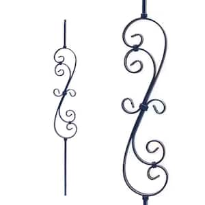 Stair Parts 44 in. x 1/2 in. Oil Rubbed Copper Scroll Iron Baluster for Stair Remodel