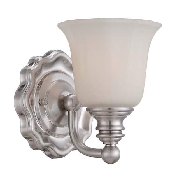 Home Decorators Collection Lamport 1-Light Brushed Nickel Bath Light