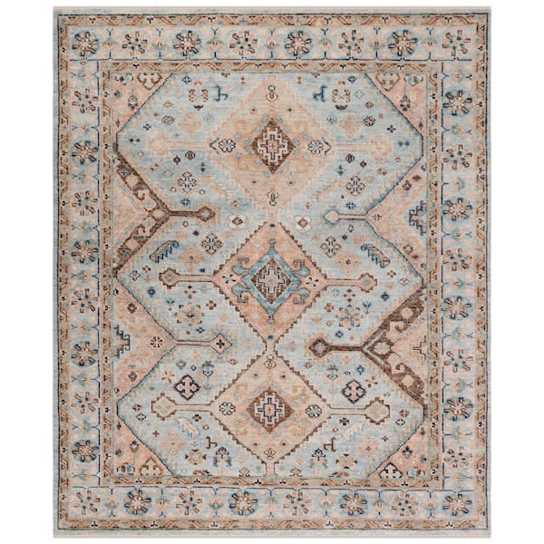 Samarkand 10 x 14 Light Blue/Beige Tribal Area Rug