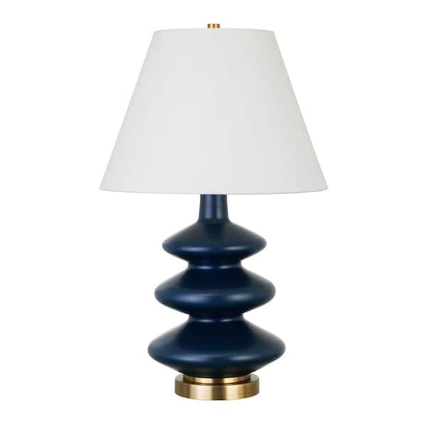 Meyer&Cross Carleta 26.5 in. Blue Triple Gourd Table Lamp