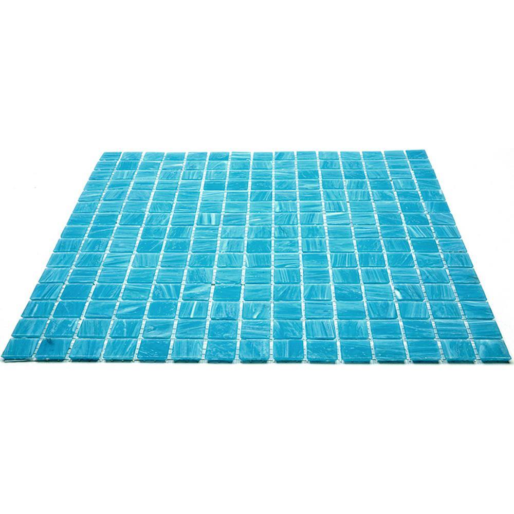 Sky Blue 12" x 12" Glossy Glass Mosaic Tile