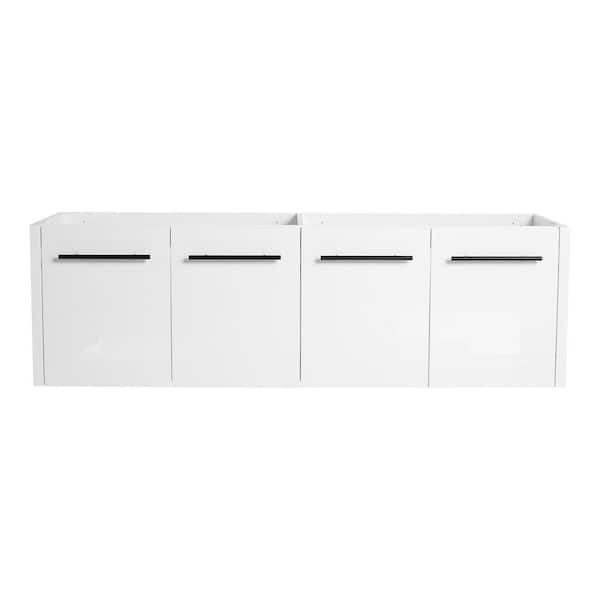 58.69 in. Bath Vanity Cabinet without Top in Glossy White Unassembled