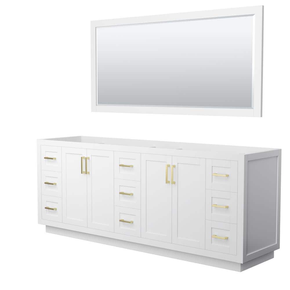 Miranda 83.25 in. W x 21.75 in. D x 33 in. H Double Sink Bath Vanity Cabinet without Top in White with 70 in. Mirror price history on PriceWatchPro