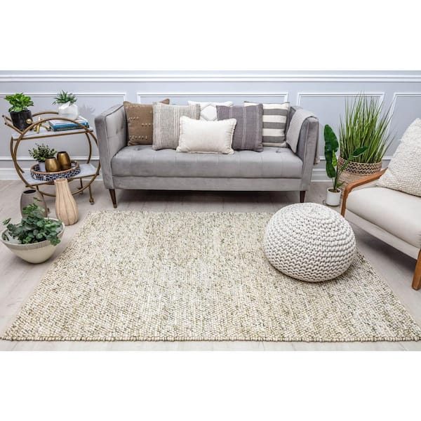 Dorian Sage Confetti 2 ft. x 3 ft. Farmhouse White Area Rug