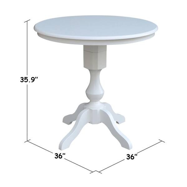 International Concepts 36 In Sophia, 36 Inch Round White Pedestal Table