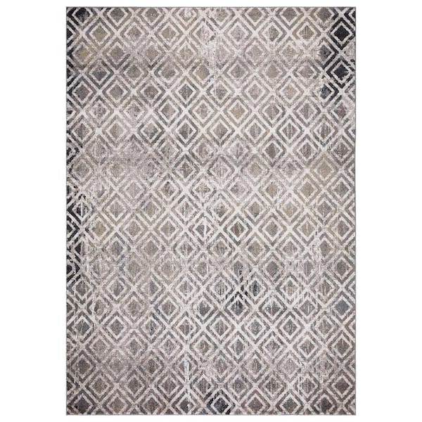 Concord Global Trading Vintage Collection Diamonds Beige 7 ft. x 9 ft. Geometric Area Rug