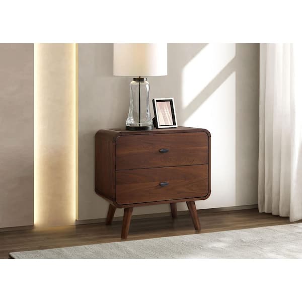 Robyn 2-Drawer Nightstand Dark Walnut