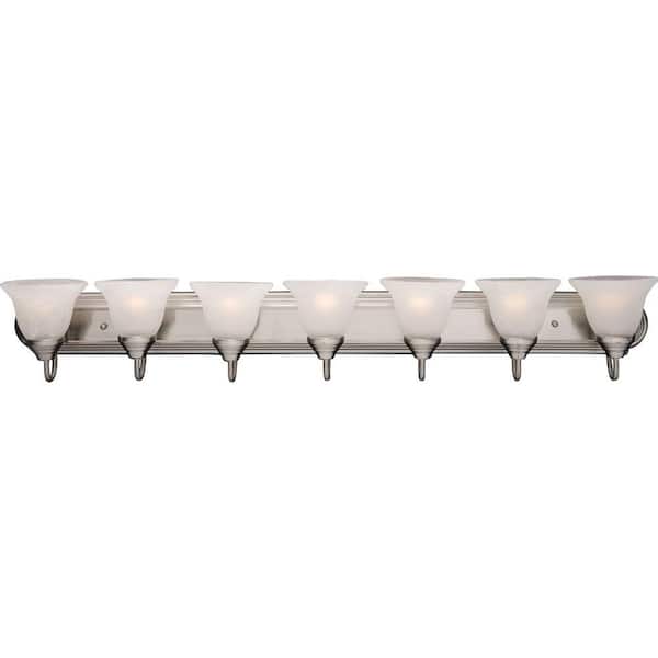Essentials 7-Light 48 in. Wide Satin Nickel Bath Light