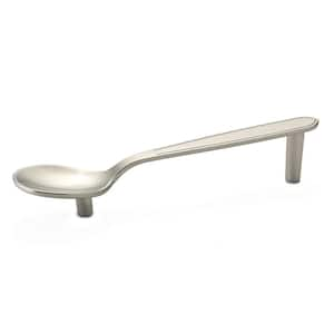 3 3/4 in. (96 mm) Brushed Nickel Spoon Shaped Cabinet Bar Pull