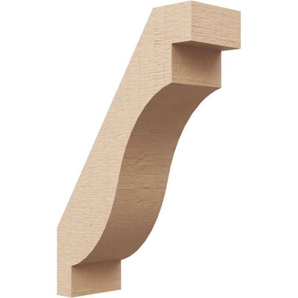 Ekena Millwork 3 in. x 12 in. x 8 in. Copenhagen Rough Cedar Woodgrain Timberthane Polyurethane Knee Brace, Primed