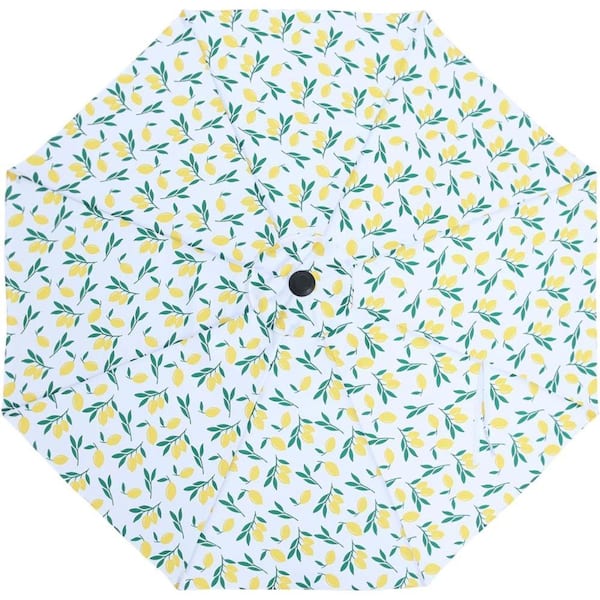 ITOPFOX 9 ft. 8-Ribs Round Patio Market Umbrella Replacement Cover in Yellow Lemon